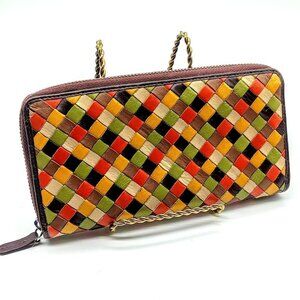 Vintage Multicolor Checkered Women's Wallet